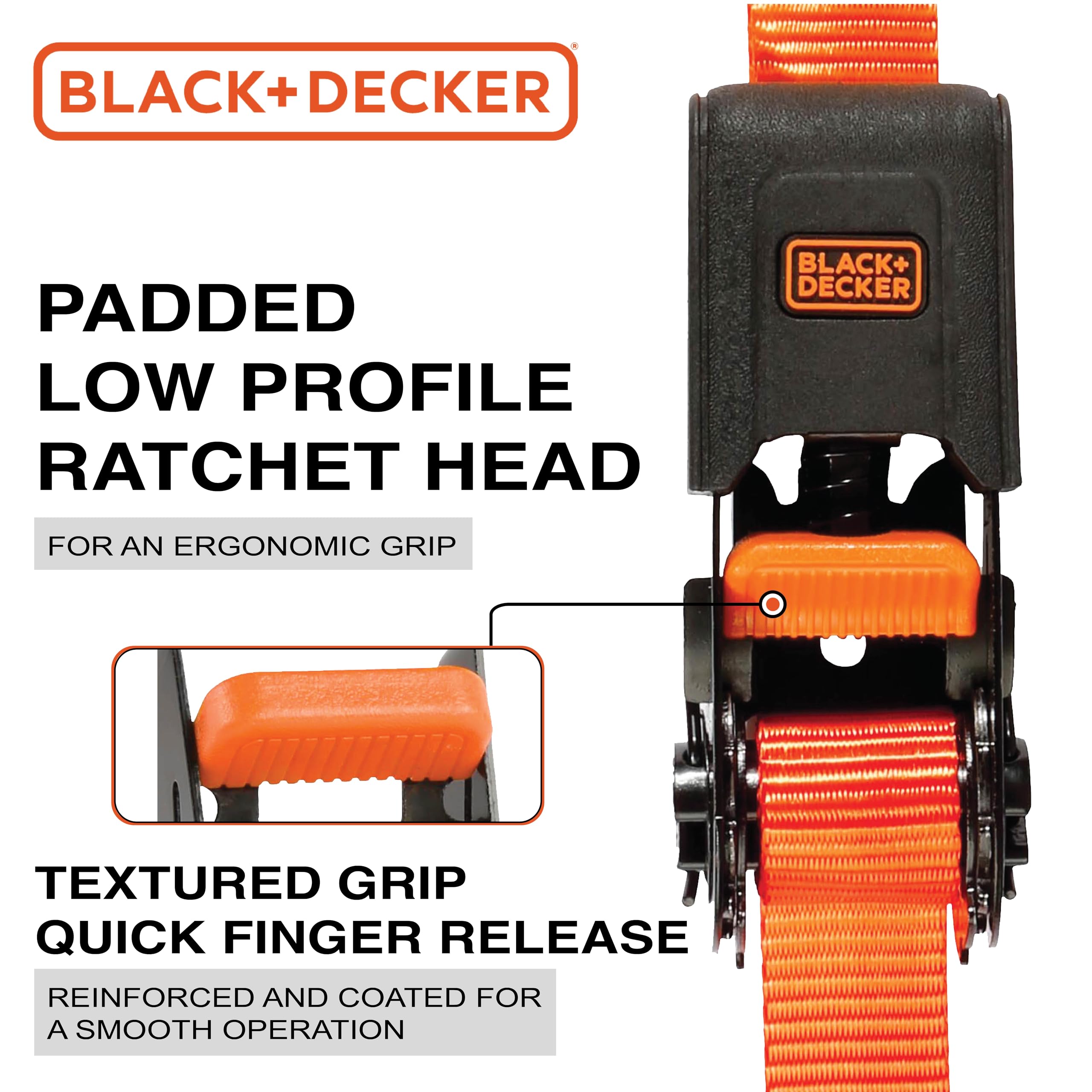 Foto 4 pulgar | Correas De Amarre Con Trinquete Black+decker Bdx1006, Paquete De 4 - Venta Internacional.