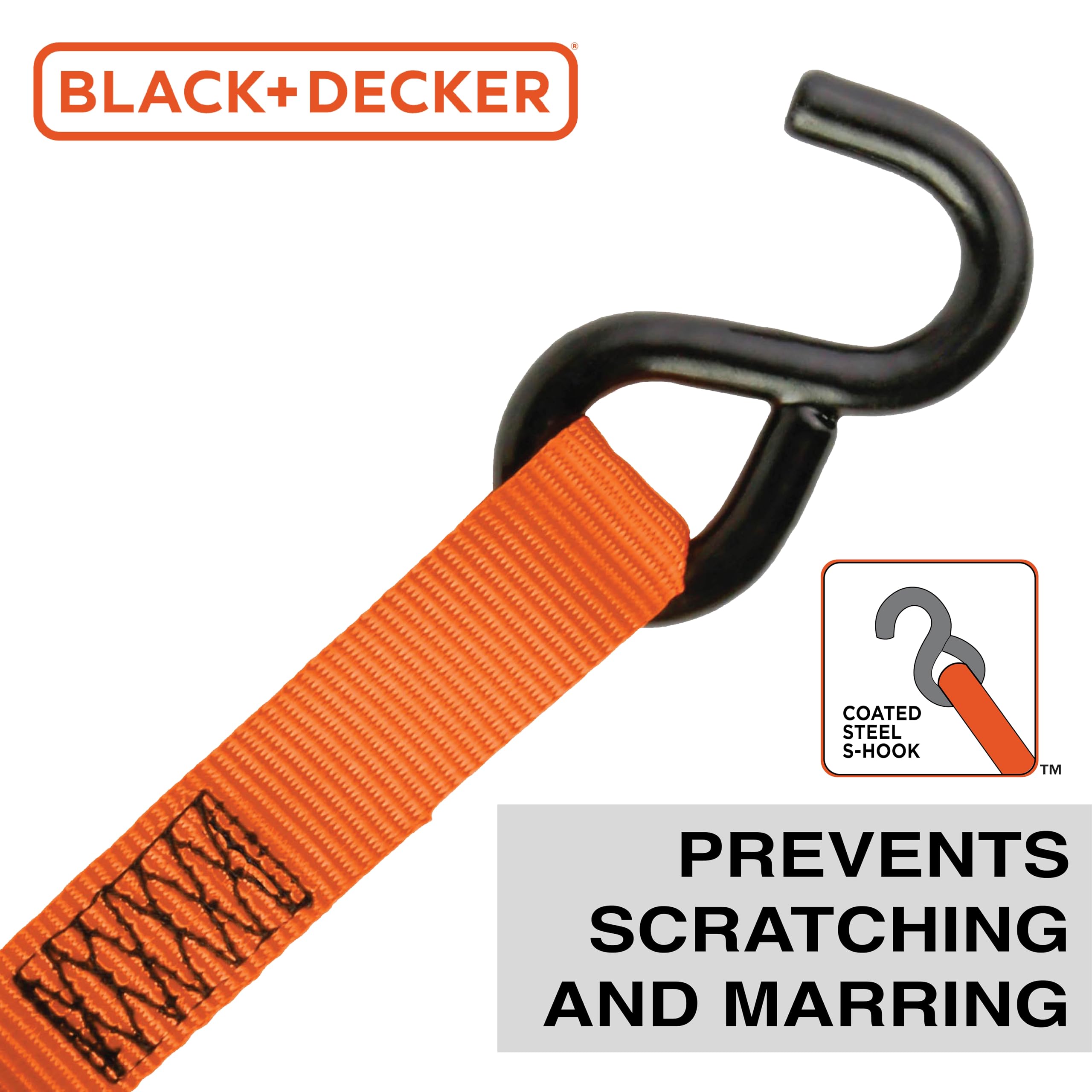 Foto 6 pulgar | Correas De Amarre Con Trinquete Black+decker Bdx1006, Paquete De 4 - Venta Internacional.