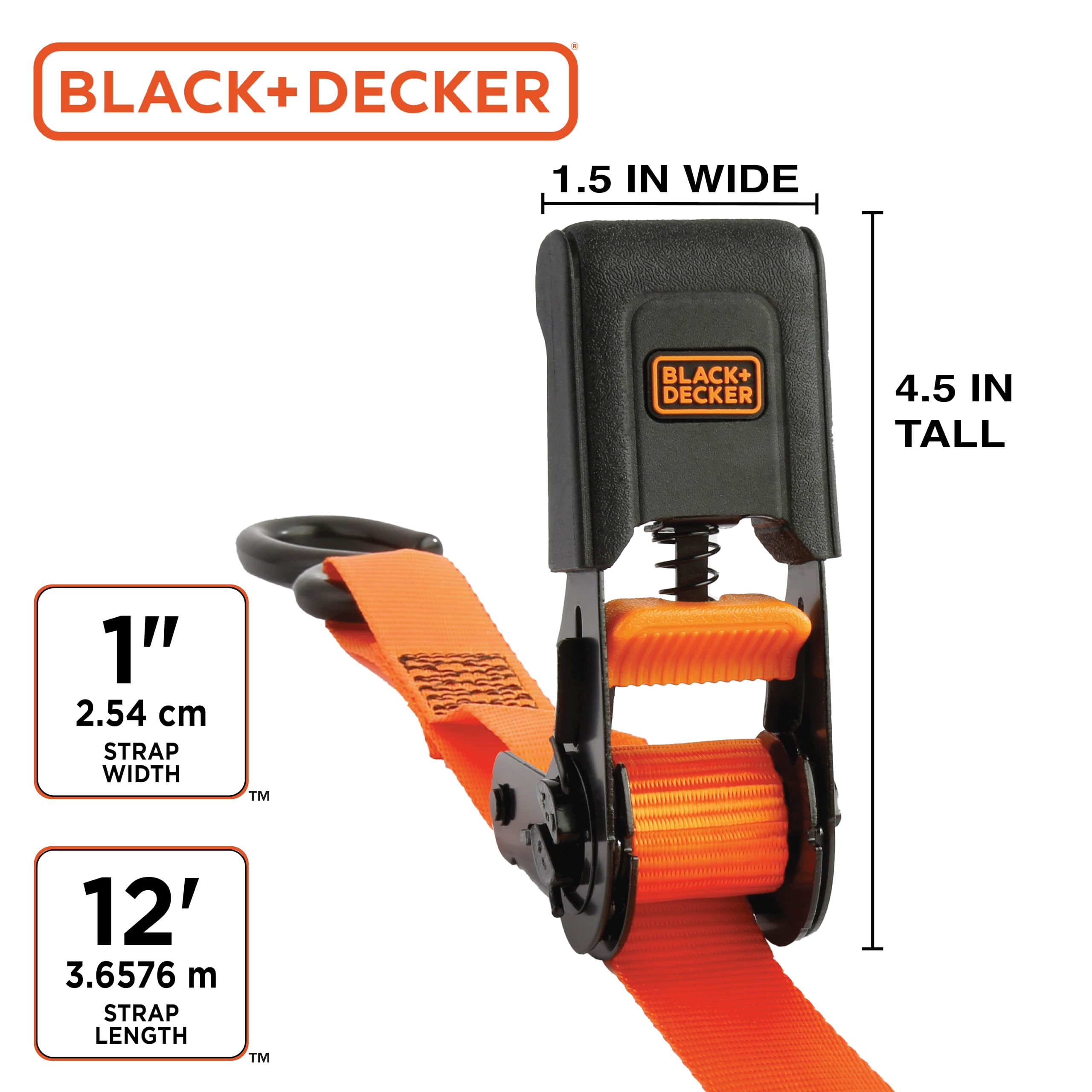 Foto 7 pulgar | Correas De Amarre Con Trinquete Black+decker Bdx1006, Paquete De 4 - Venta Internacional.