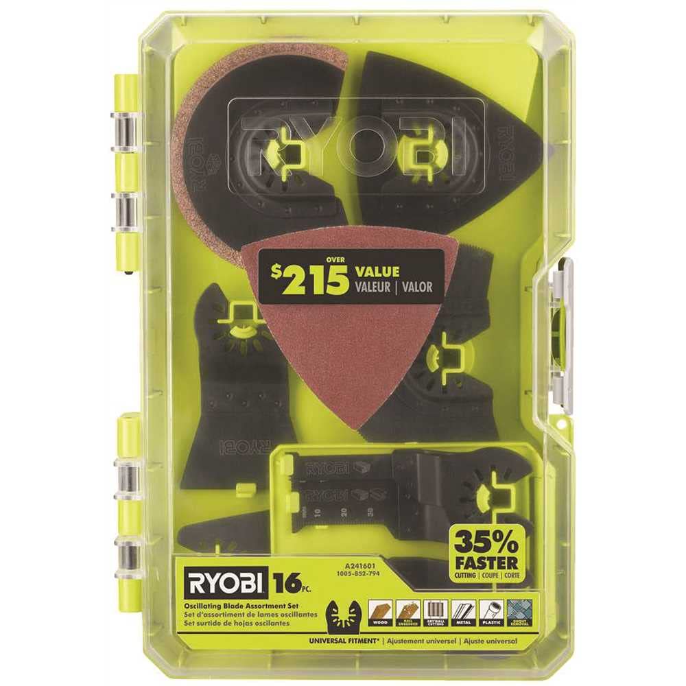 Foto 1 | Juego De Accesorios Para Cuchillas Multiherramientas Oscilantes Ryobi, 16 Piezas, A241601 - Venta Internacional.