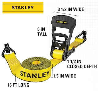 Foto 5 | Correas De Amarre Con Trinquete Stanley S10074, Color Negro Y Amarillo, 1,5 X 5 M - Venta Internacional.