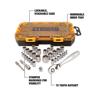 Foto 2 | Juego De Enchufes Dewalt Dwmt73804 Drive De 34 Piezas De 1/4 Y 3/8 Pulgadas - Venta Internacional.