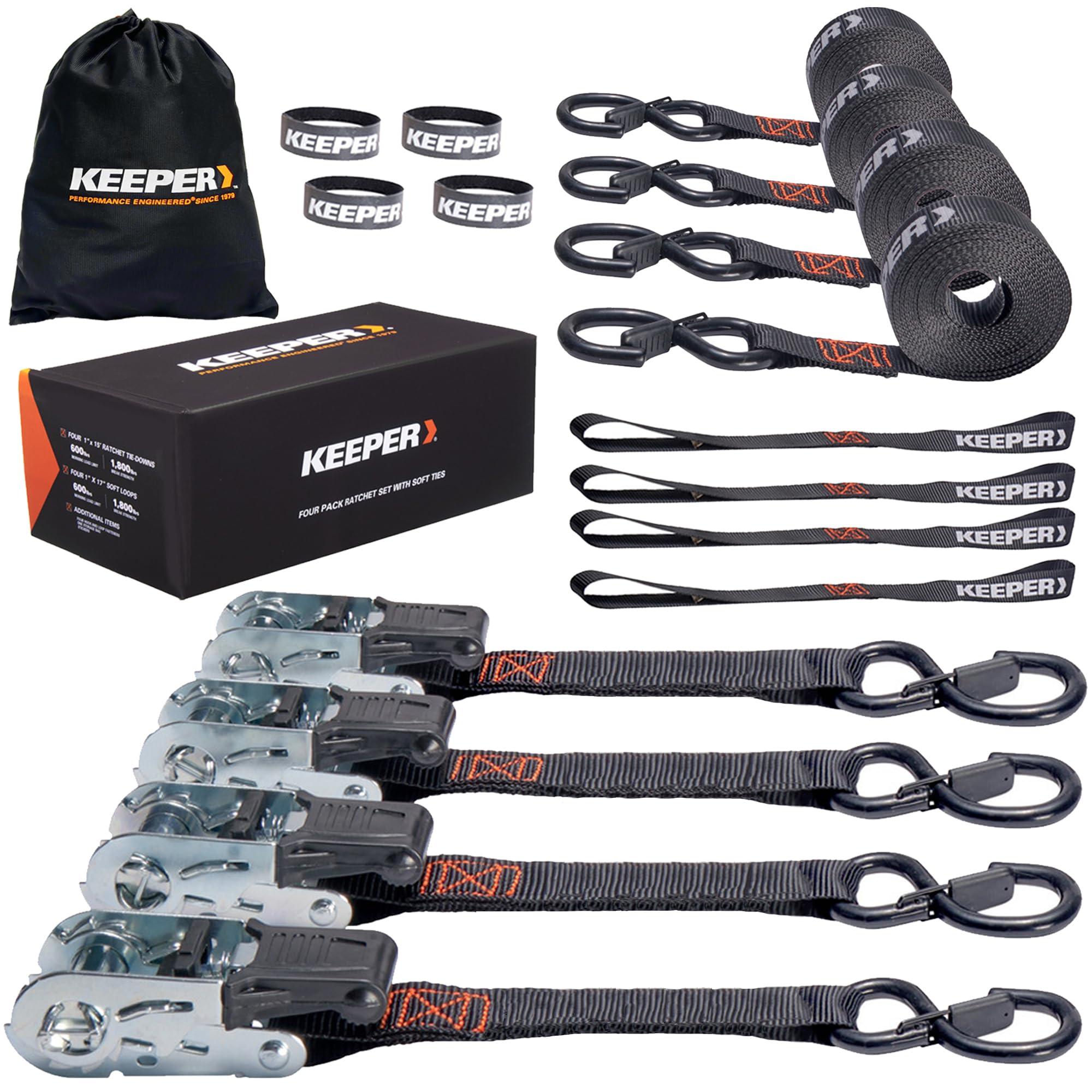 Foto 1 | Kit De Amarre Con Trinquete Keeper, 1800 Libras, Resistencia Máxima A La Rotura, Paquete De 4 Unidades - Venta Int