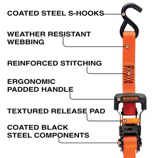 Foto 2 | Correas De Amarre Con Trinquete Black+decker Bdx1007, Paquete De 4 - Venta Internacional.