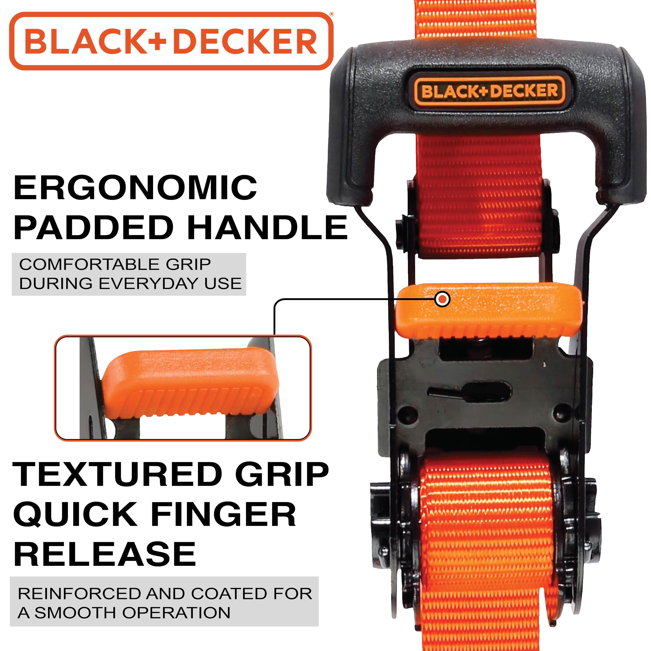 Foto 4 pulgar | Correas De Amarre Con Trinquete Black+decker Bdx1007, Paquete De 4 - Venta Internacional.