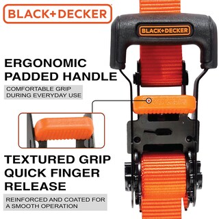 Foto 3 | Correas De Amarre Con Trinquete Black+decker Bdx1007, Paquete De 4 - Venta Internacional.
