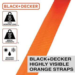 Foto 4 | Correas De Amarre Con Trinquete Black+decker Bdx1007, Paquete De 4 - Venta Internacional.