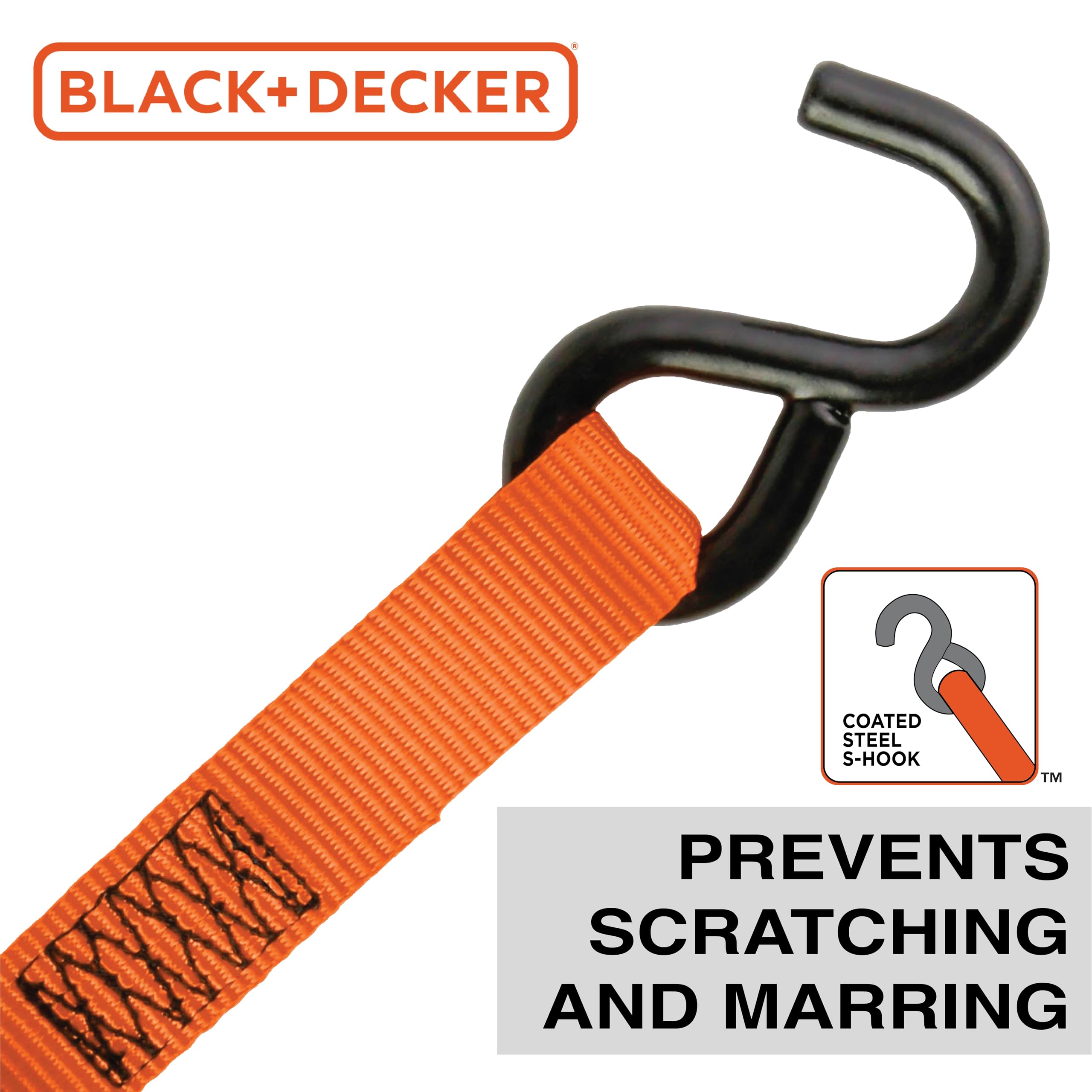Foto 6 pulgar | Correas De Amarre Con Trinquete Black+decker Bdx1007, Paquete De 4 - Venta Internacional.