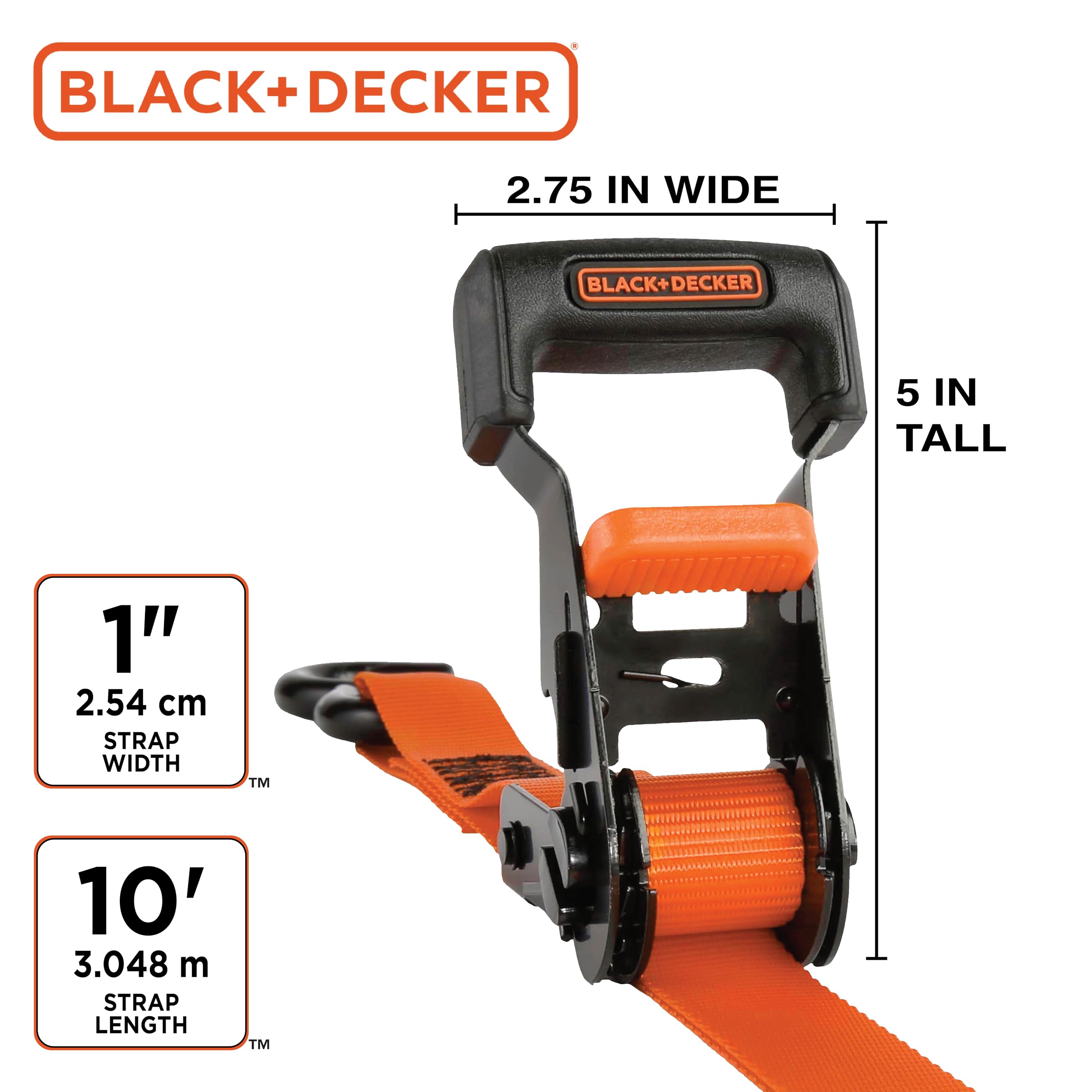 Foto 7 pulgar | Correas De Amarre Con Trinquete Black+decker Bdx1007, Paquete De 4 - Venta Internacional.