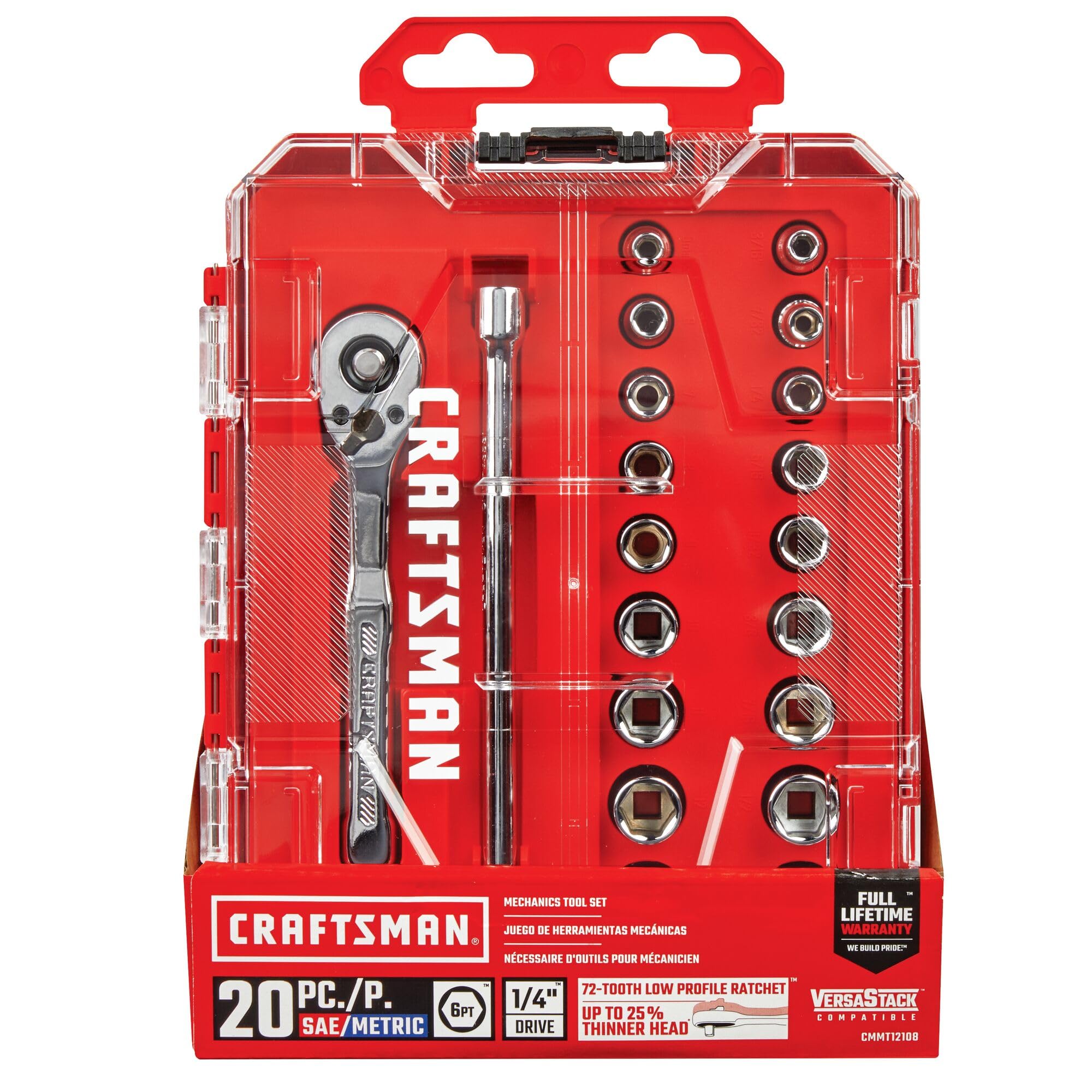 Foto 5 | Juego De Herramientas Mecánicas Craftsman, Accionamiento De 1/4 Pulgadas, 20 Piezas Cmmt12108 - Venta Internacional.