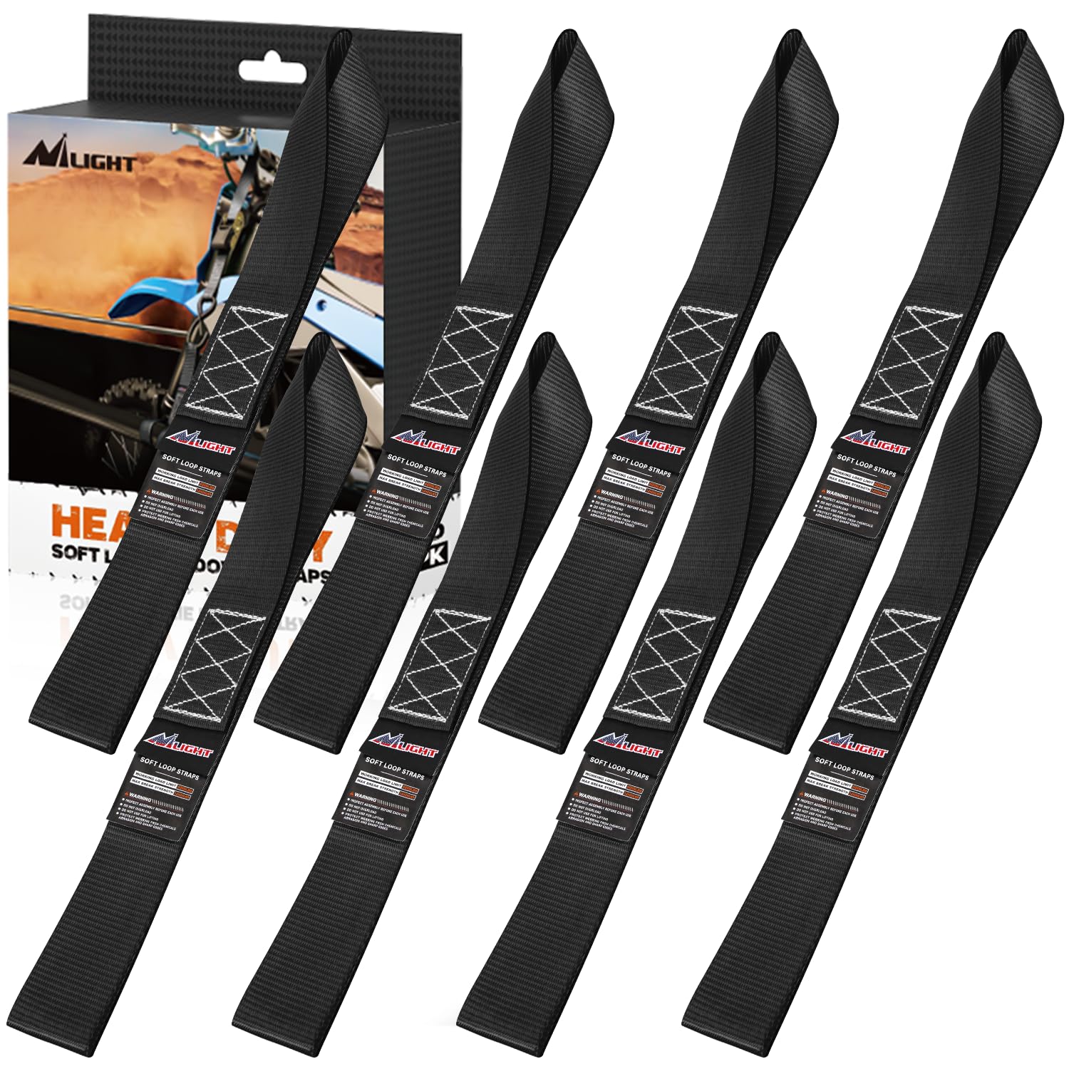 Foto 2 pulgar | Correas De Amarre Para Motocicletas Nilight Soft Loop, 1,7 X 17, 8 Unidades - Venta Internacional.