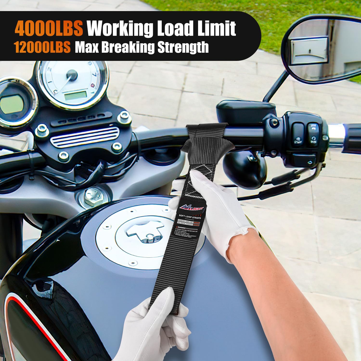 Foto 7 pulgar | Correas De Amarre Para Motocicletas Nilight Soft Loop, 1,7 X 17, 8 Unidades - Venta Internacional.