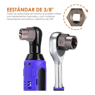Foto 5 | Juego Extractor De Tornillos Y Tuercas 18 Piezas Lab.g Negro