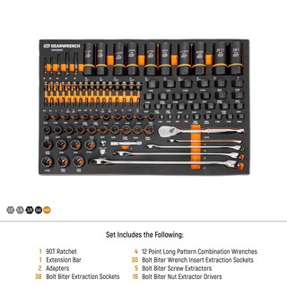Foto 6 | Juego De Herramientas Gearwrench, 97 Piezas, 1/4'', 3/8'', 1/2'', Drive Bolt Biter - Venta Internacional.