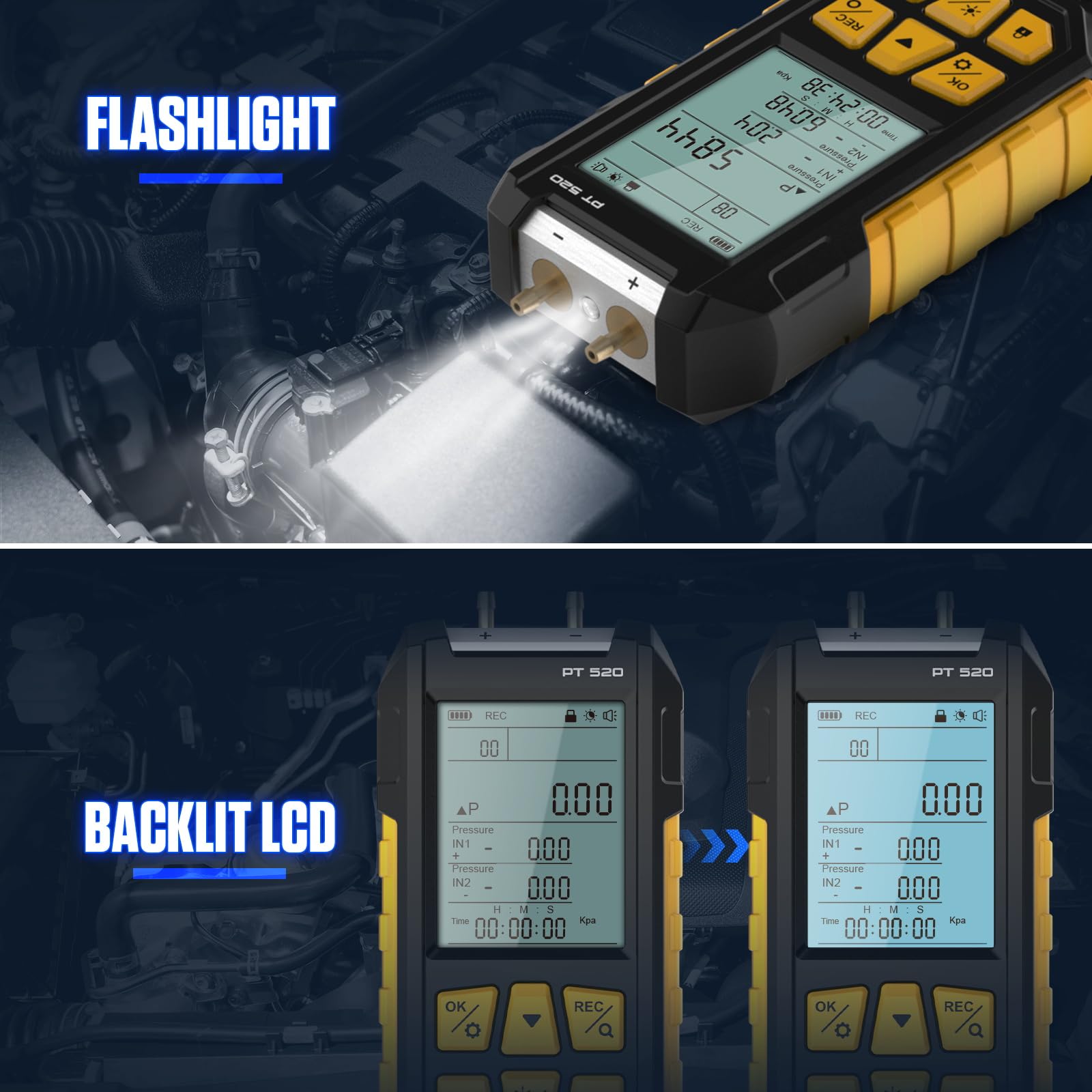 Foto 6 | Medidor De Presión De Gas Autool Manómetro Hvac -100 A 200 Kpa - Venta Internacional.