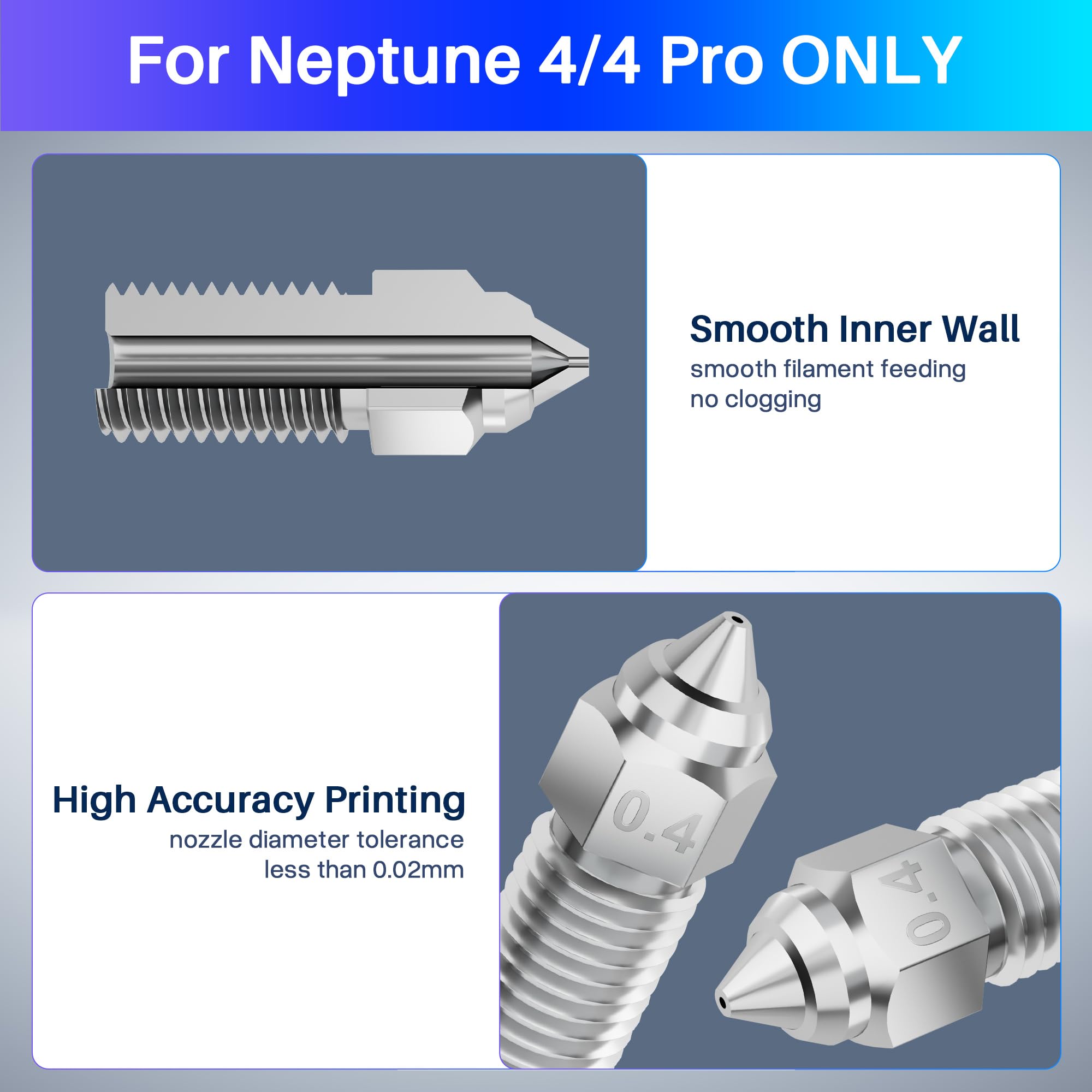 Foto 4 pulgar | Boquillas De Impresora 3d Elegoo Neptune 4/neptune 4 Pro 0.4/0.6/0.8 Mm - Venta Internacional.