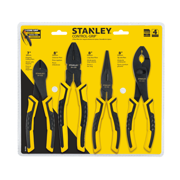 Pinzas De Electricista 84058 Stanley color Aamarillo 4 Pz