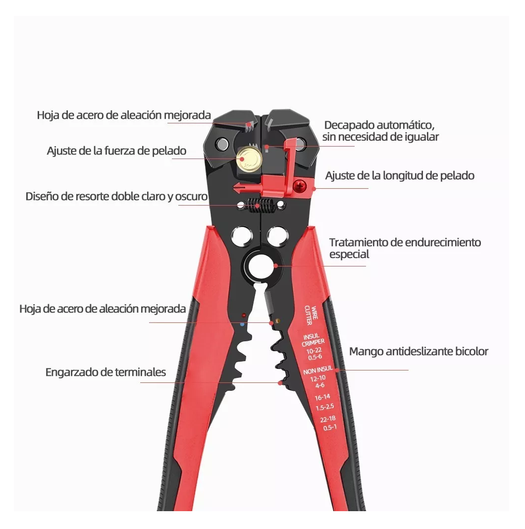 Foto 4 | Pinza Pela Cables Automática 8 Pulgadas Adir 1547 Uso Rudo