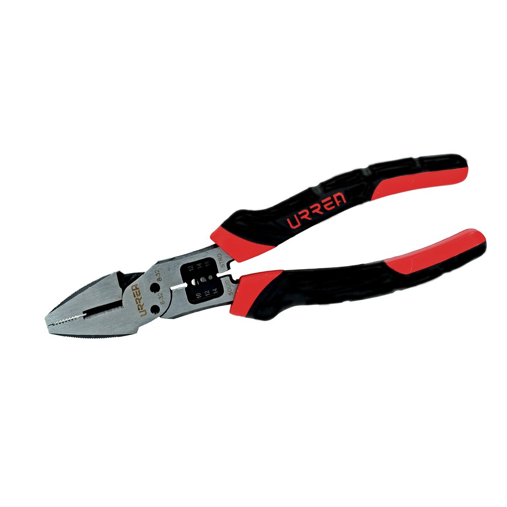 Pinza P/Electricista 8'' Multi Propósitos Negro/Rojo Urrea