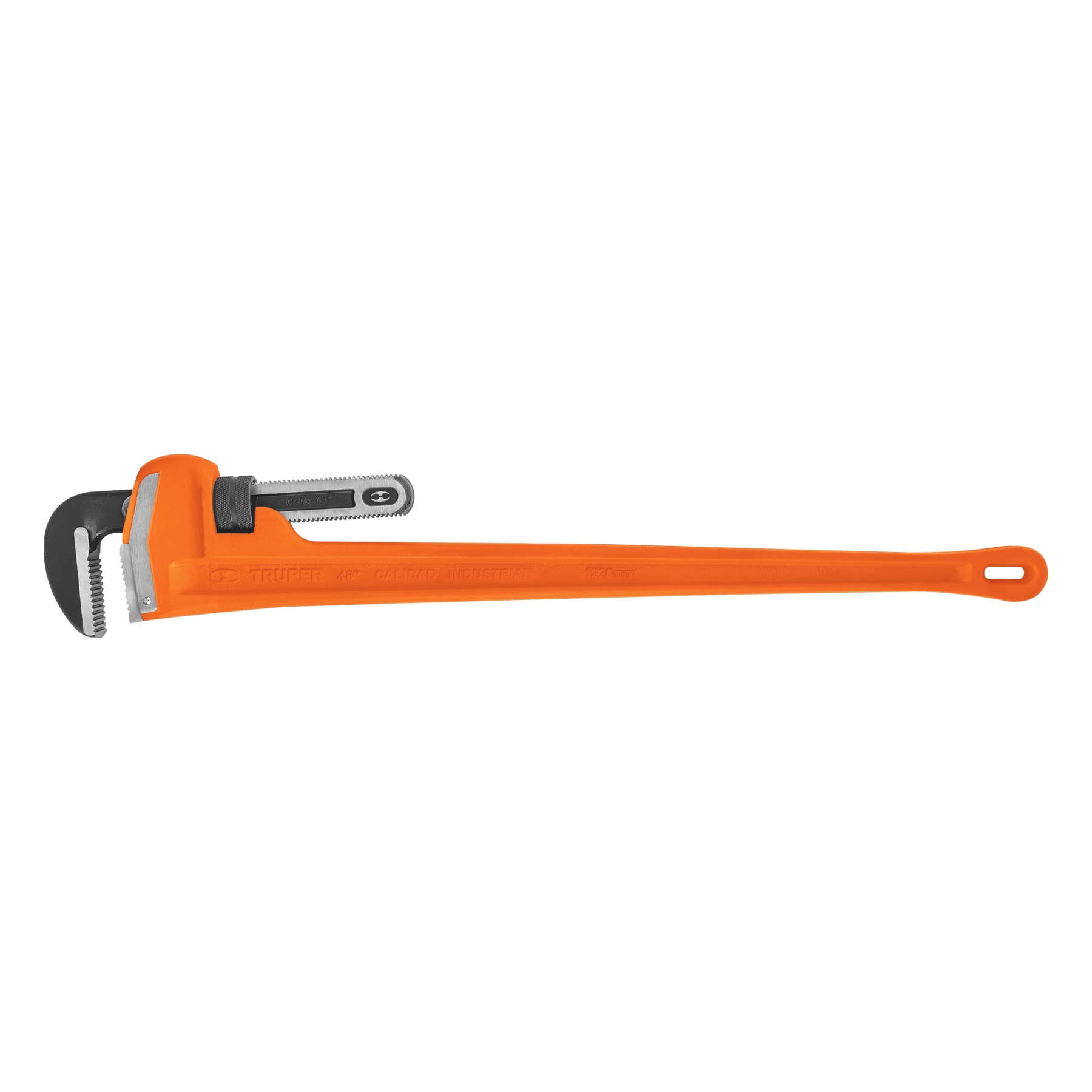 Llave Stilson 48" Cuerpo Robusto de Hierro Dúctil Truper Sti-48 color Naranja