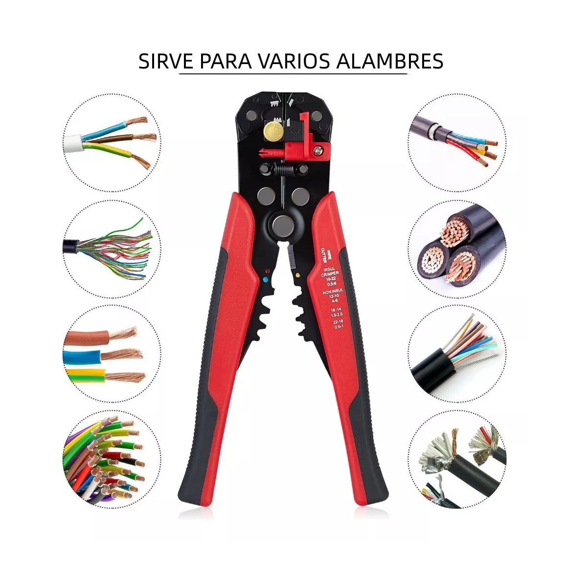 Foto 4 pulgar | Kit Pinza Pelacable Automatica + 260 Terminales Crimpado Aislado Eo Safe Imports Esi-9360 Multicolor