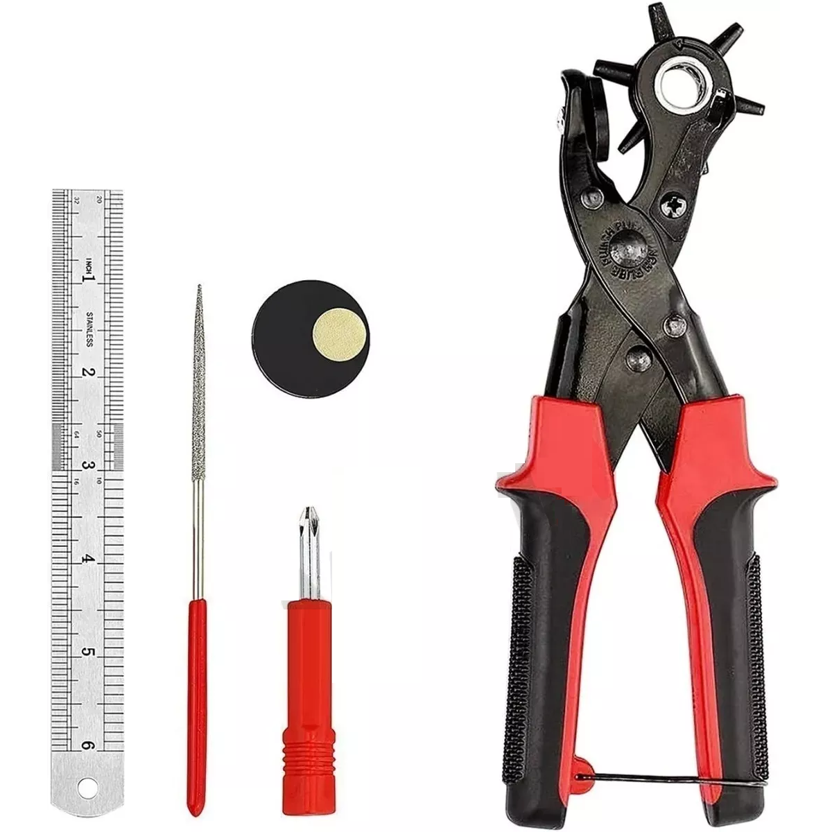 Kit Pinza Sacabocados Ojilladora Perforadora para Cinturón Eo Safe Imports Esi-11896 Multicolor