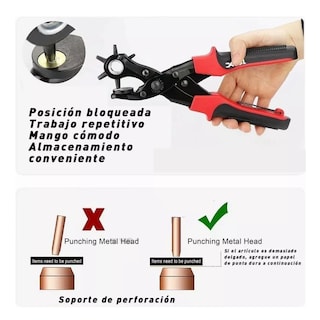 Foto 2 | Kit Pinza Sacabocados Ojilladora Perforadora para Cinturón Eo Safe Imports Esi-11896 Multicolor