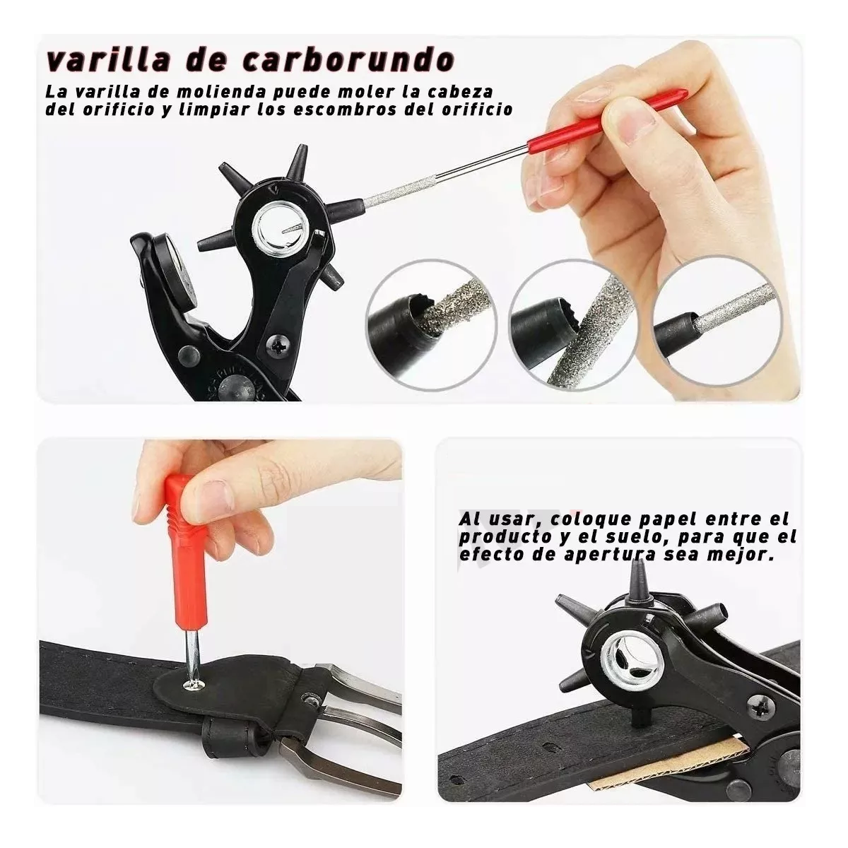 Foto 4 pulgar | Kit Pinza Sacabocados Ojilladora Perforadora para Cinturón Eo Safe Imports Esi-11896 Multicolor