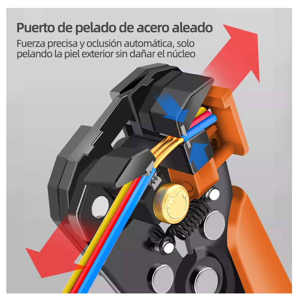 Foto 5 pulgar | Pinza Pela Cables Automática Acsentron Uso Rudo color Naranja