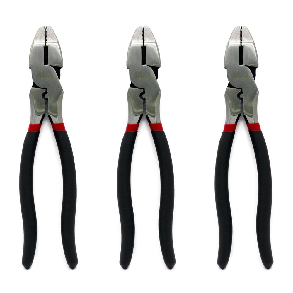 Pack 3 Pinza Electricista 9 Pulg Maple Tools