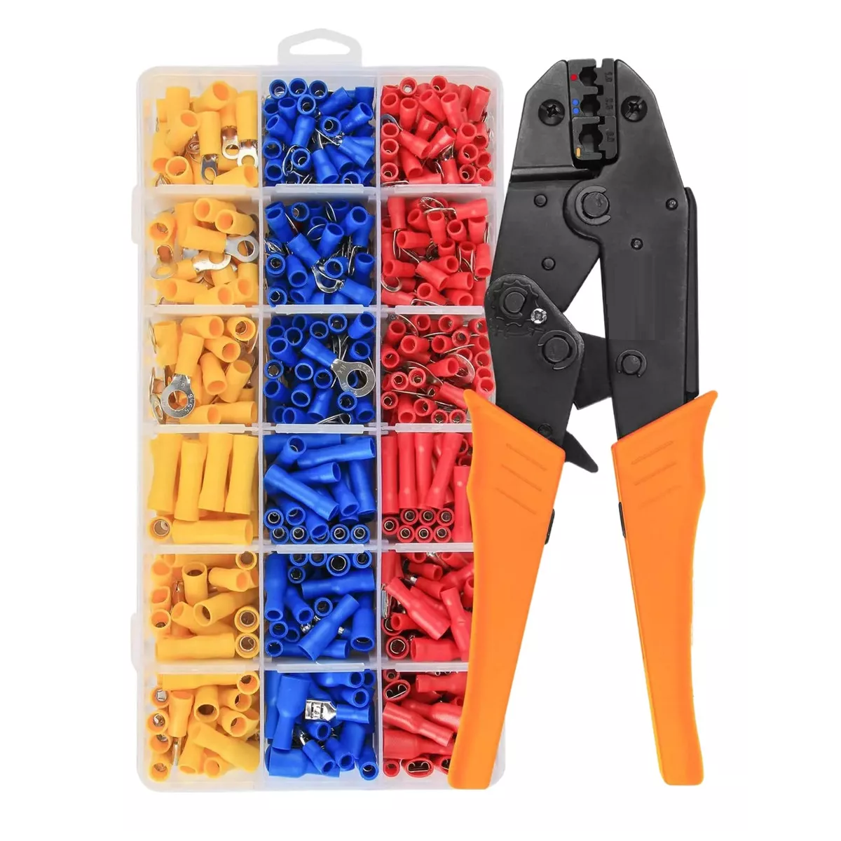 Foto 1 | Pinzas Ponchadoras Con 700 Terminales Conectores Eo Safe Imports Esi-17874 Multicolor