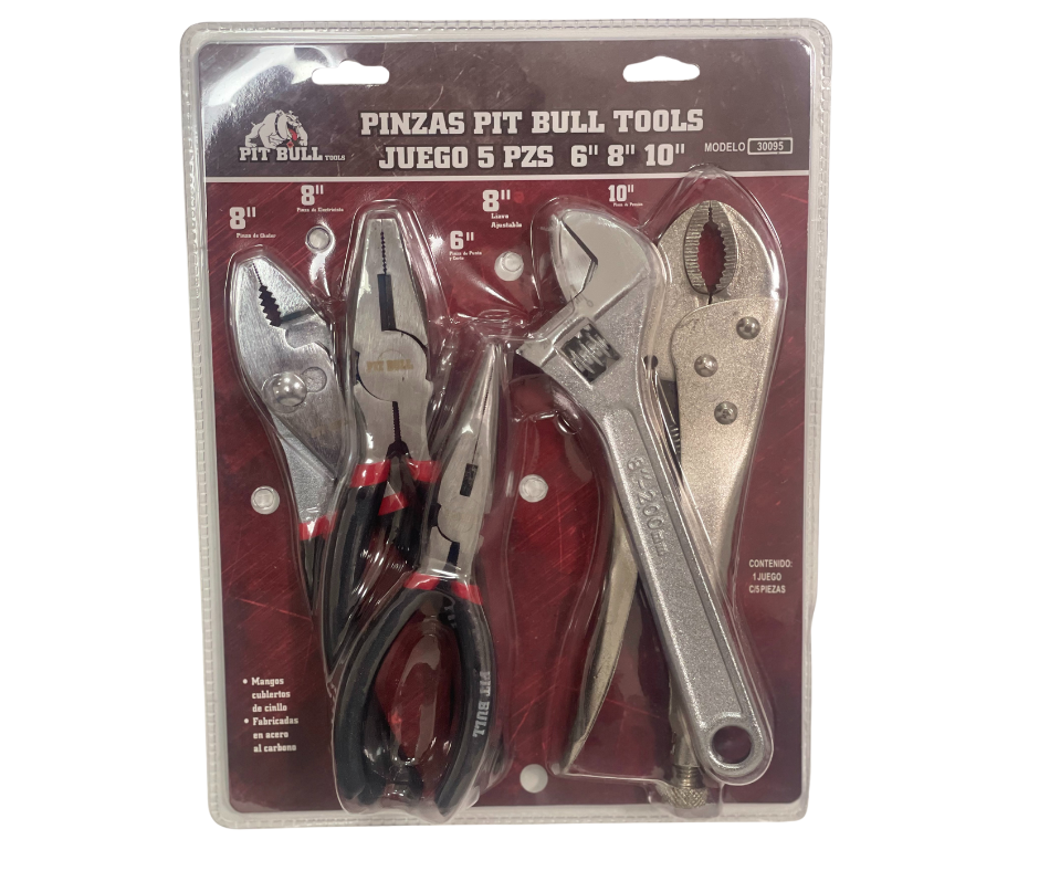 Foto 2 pulgar | Kit Pinzas 5 Piezas 6'', 8'' Y 10'' Pit Bull Tools