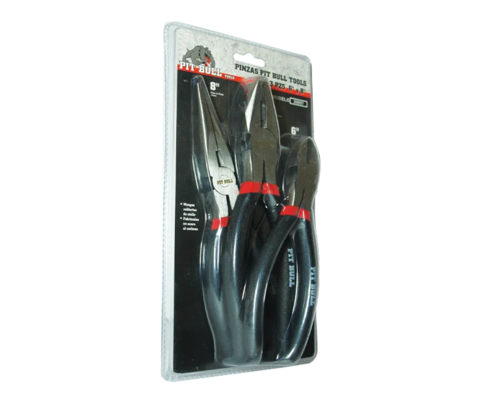 Kit Pinzas 3 Piezas 6'' Y 8'' Pit Bull Tools