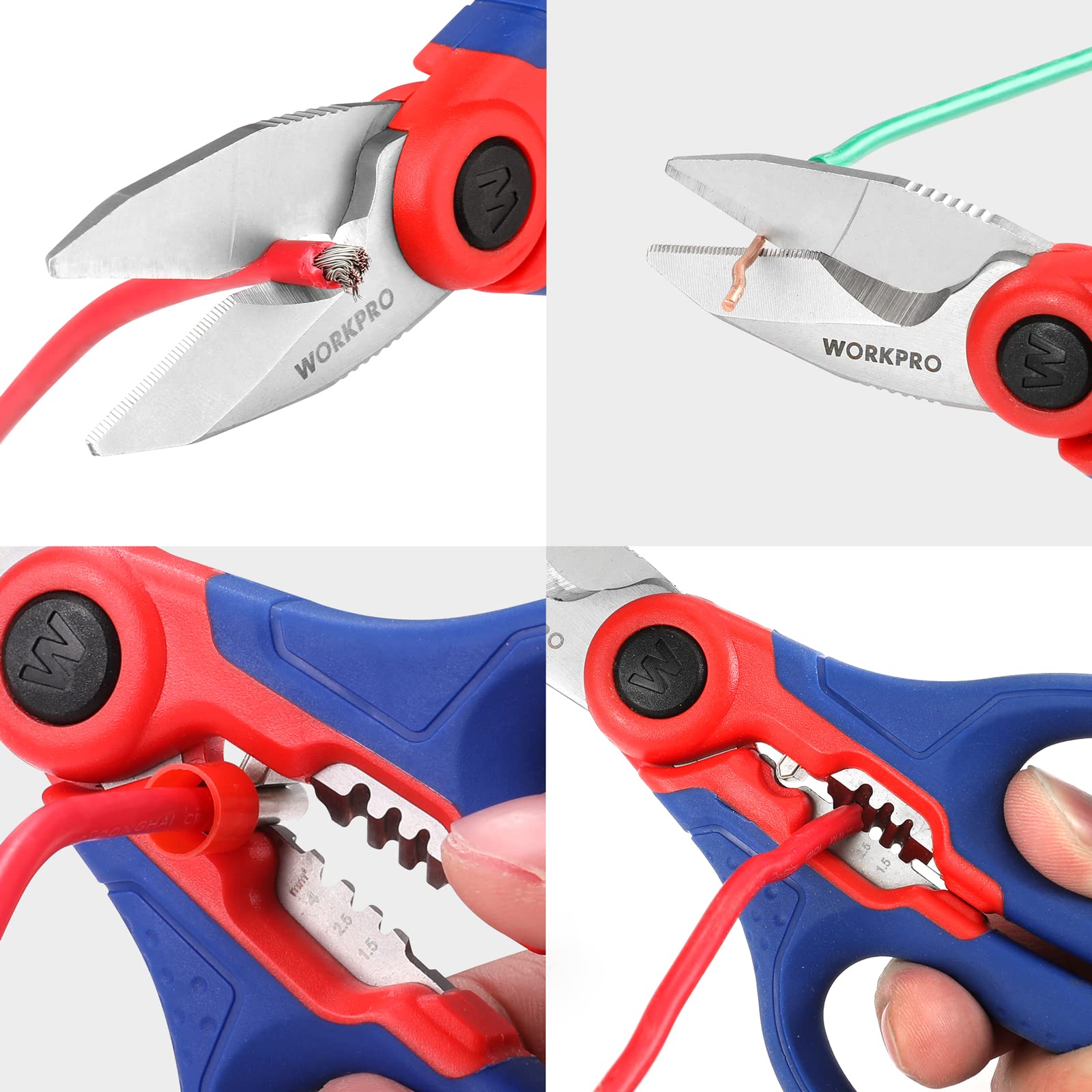 Foto 7 pulgar | Tijeras Para Electricistas Workpro Stainless 6.4 Con Pelacables - Venta Internacional.