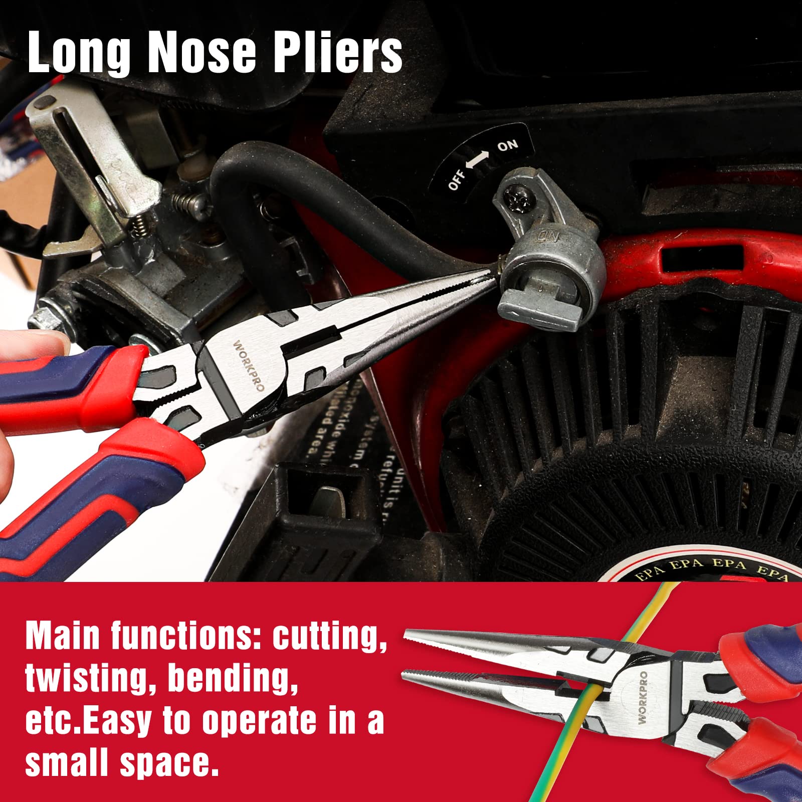 Foto 4 pulgar | Juego De Alicates Workpro De Acero Cr-v De 4 Piezas Con Mangos De Tpr - Venta Internacional.