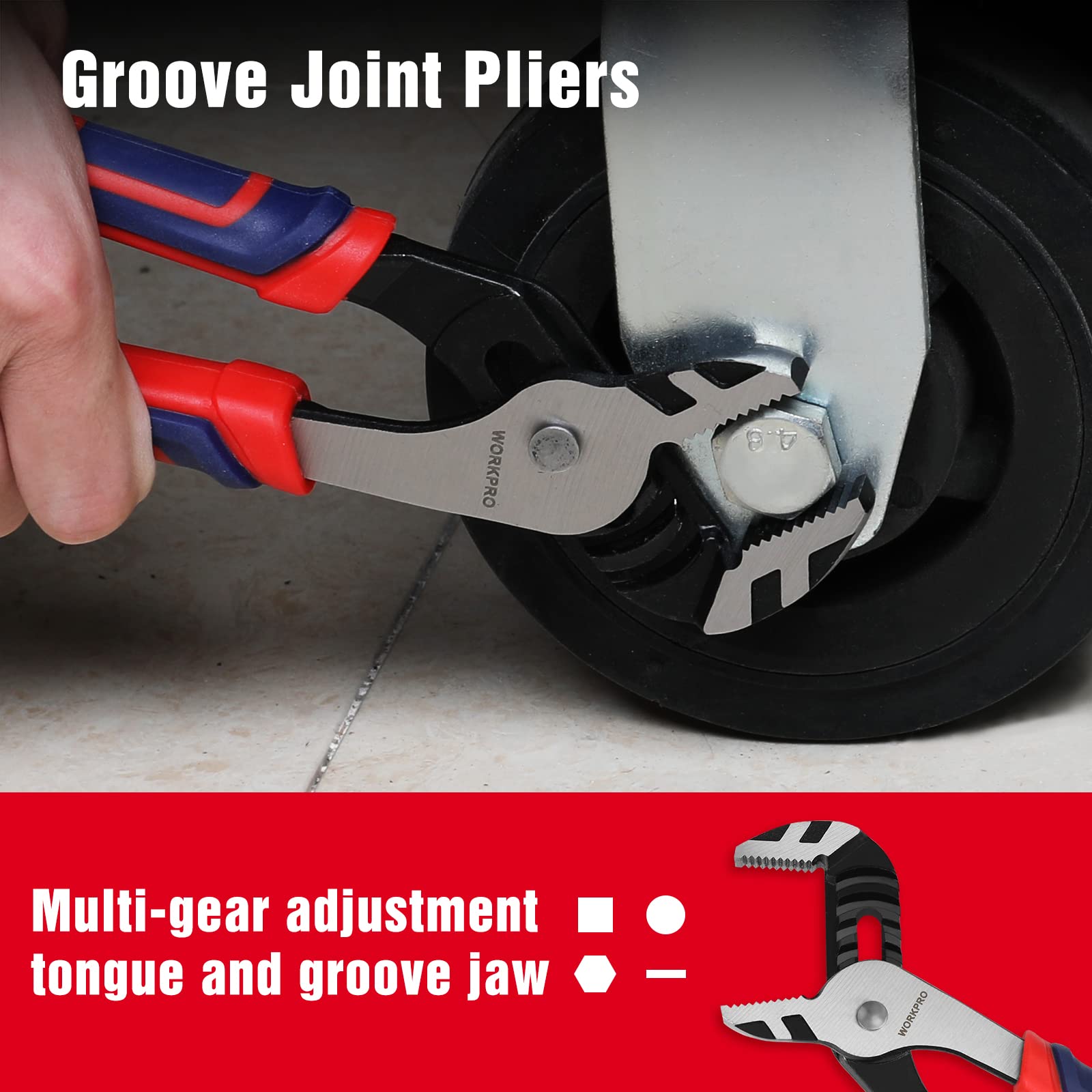 Foto 7 pulgar | Juego De Alicates Workpro De Acero Cr-v De 4 Piezas Con Mangos De Tpr - Venta Internacional.