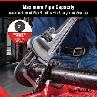 Foto 3 | Llave De Tubo Ridgid 31105 Modelo 824 De Aluminio, 60 Cm, Fontanería - Venta Internacional.
