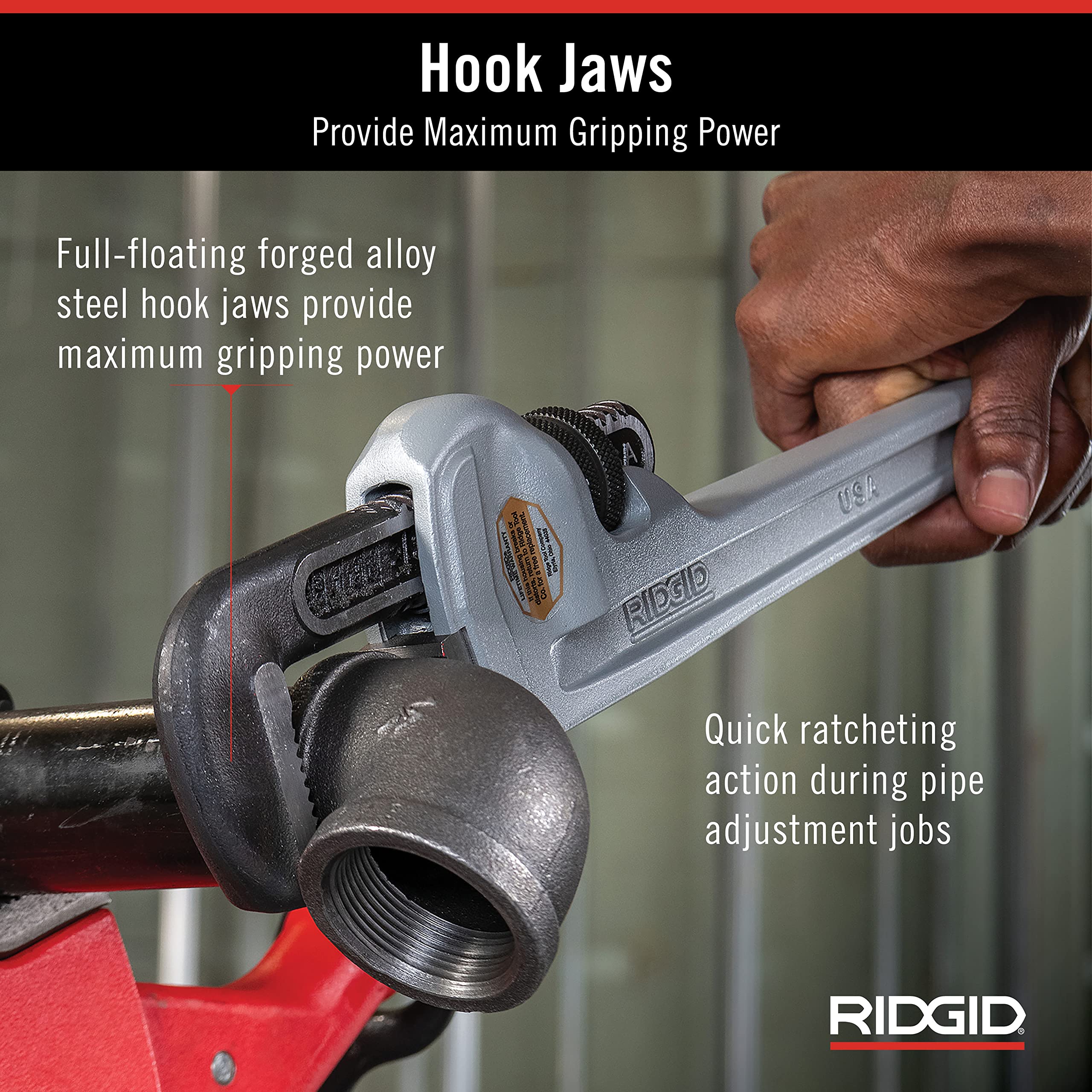 Foto 5 | Llave De Tubo Ridgid 31105 Modelo 824 De Aluminio, 60 Cm, Fontanería - Venta Internacional.