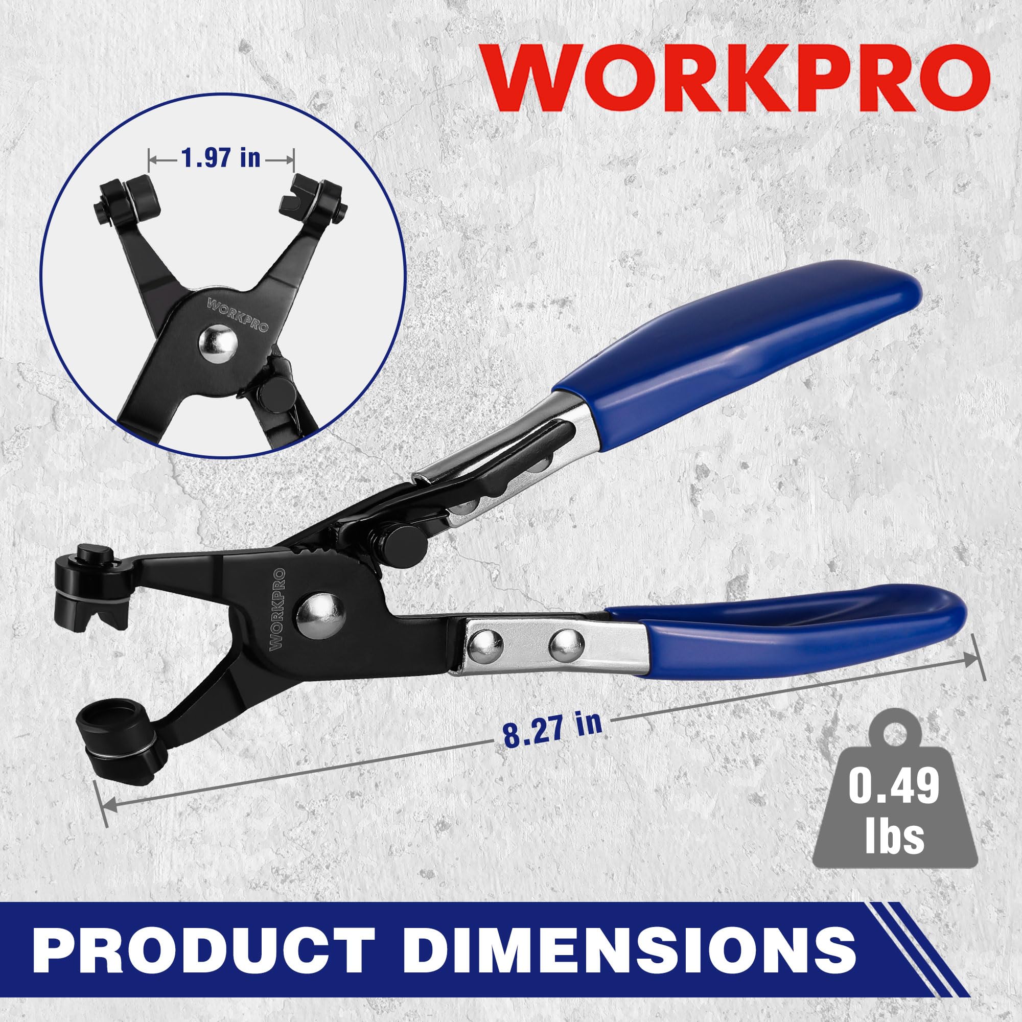 Foto 3 pulgar | Pinzas Para Mangueras Workpro Con Banda Plana Giratoria - Venta Internacional.