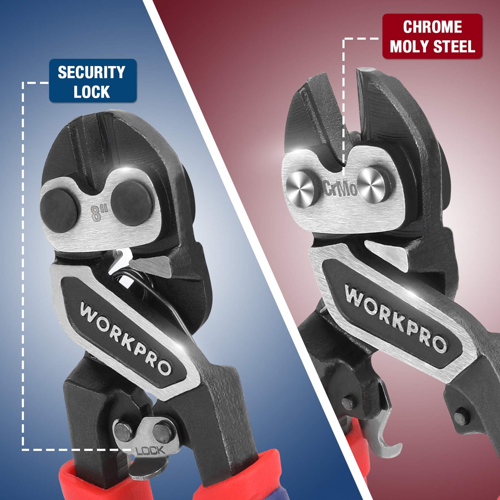 Foto 3 pulgar | Cortador De Pernos Workpro 8 Mini Heavy Duty Con Mango Ergonómico - Venta Internacional.