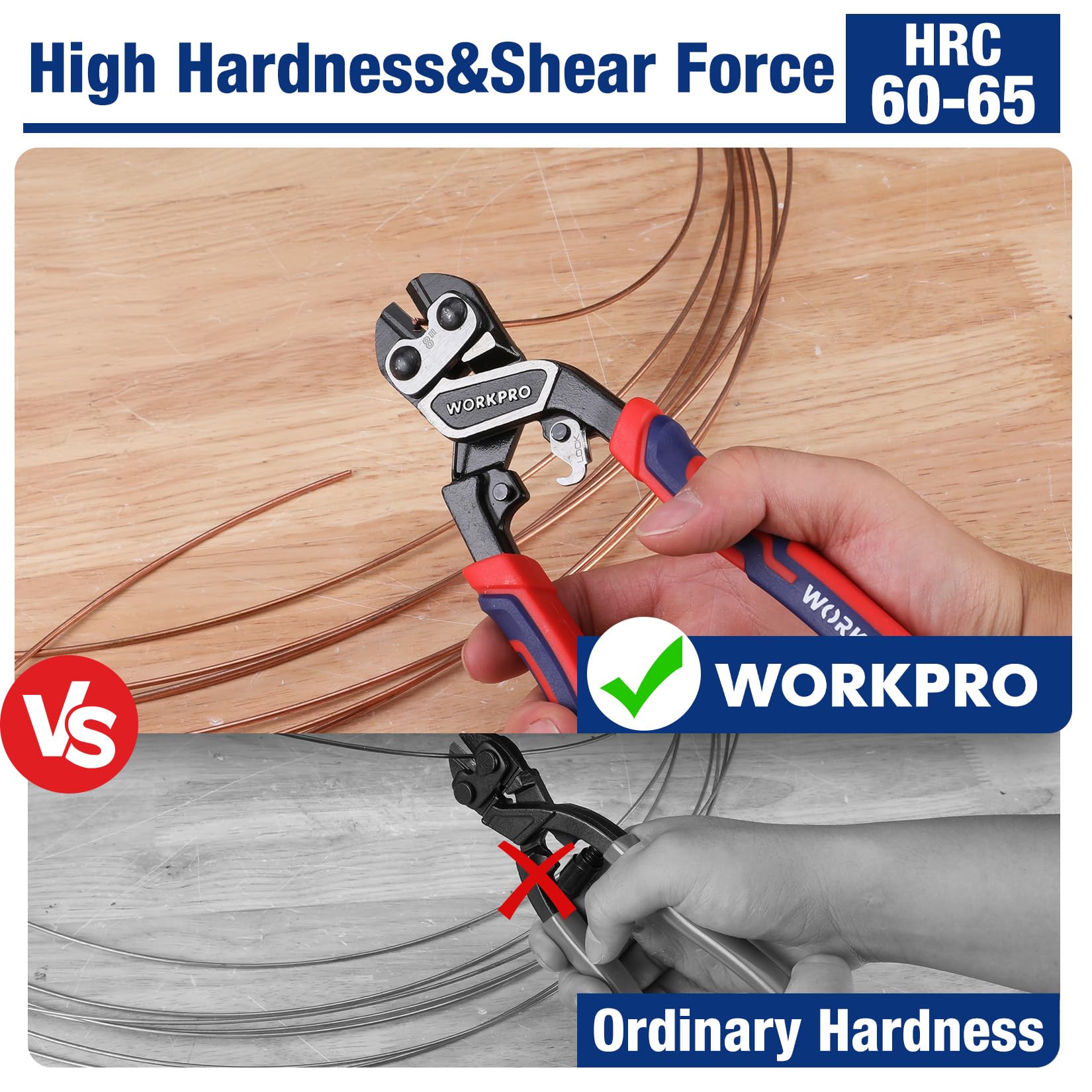 Foto 5 pulgar | Cortador De Pernos Workpro 8 Mini Heavy Duty Con Mango Ergonómico - Venta Internacional.