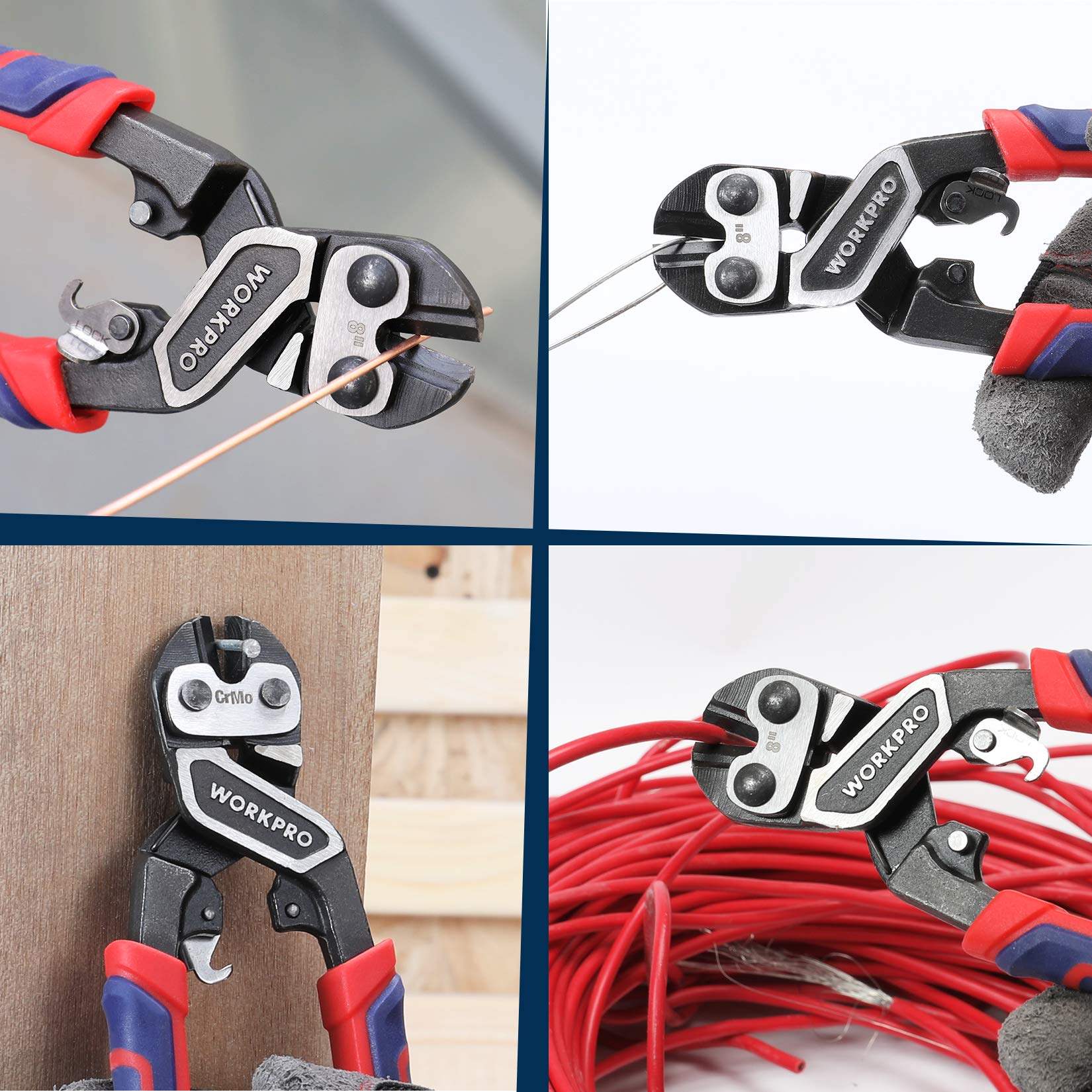 Foto 7 pulgar | Cortador De Pernos Workpro 8 Mini Heavy Duty Con Mango Ergonómico - Venta Internacional.
