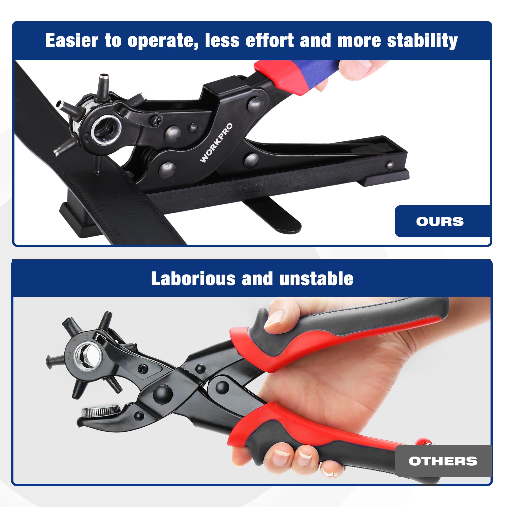Foto 6 | Juego De Perforadoras De Cuero Para Escritorio Workpro Rotary, 6 Tamaños - Venta Internacional.