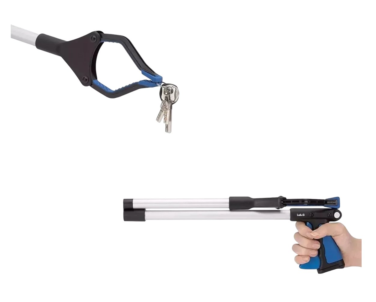 Foto 5 pulgar | Pistola Alcanza Objetos Con Pinza Extencion De Mano Negro/azul