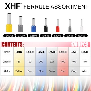 Foto 3 | Kit De Herramientas Para Engarzar Férulas Xhf 1700 Pcs Con Engarzador Hexagonal - Venta Internacional.