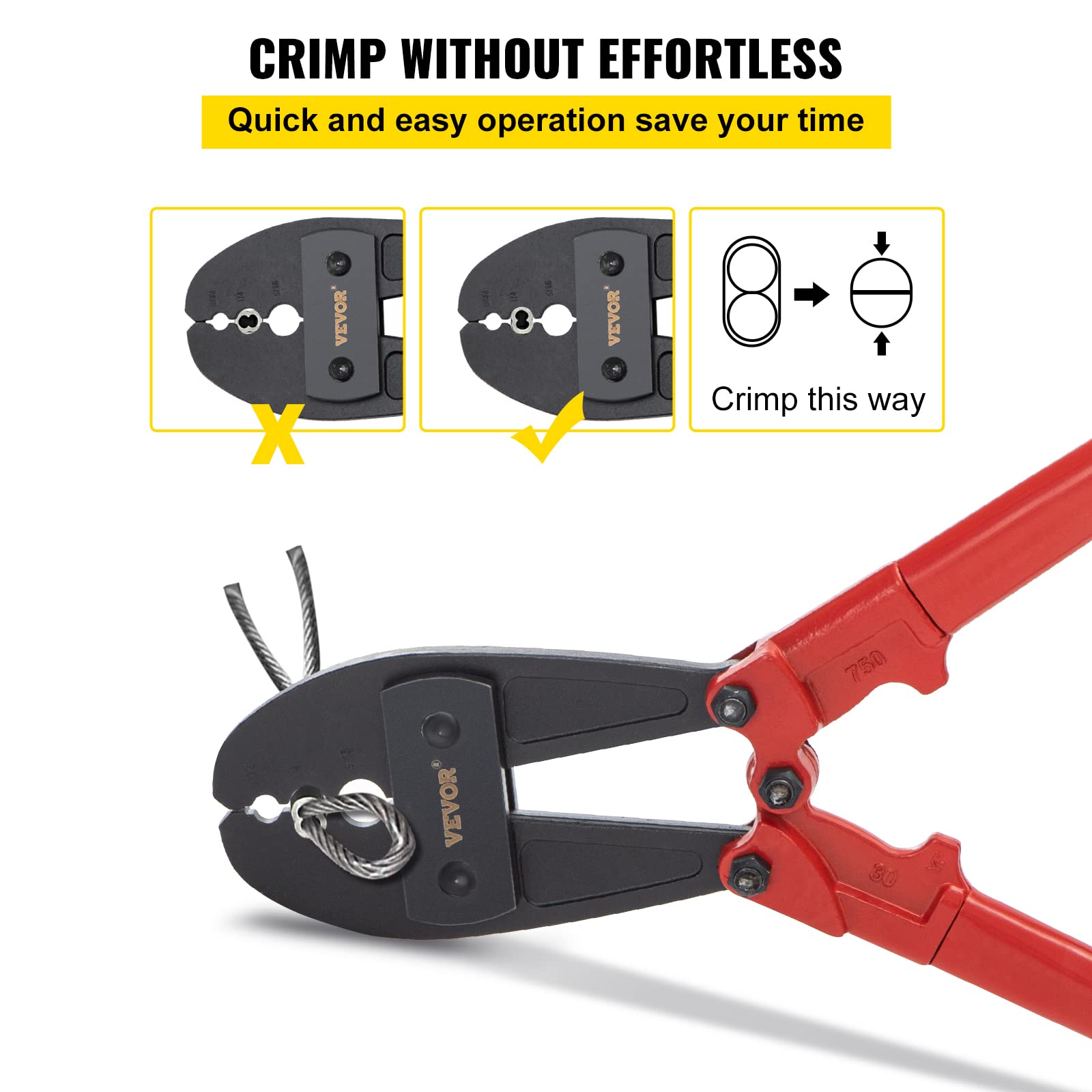 Foto 7 pulgar | Hand Swager Crimper Mophorn De 30 Cm Para Cable De Acero 5/32 1/4 5/16 - Venta Internacional.