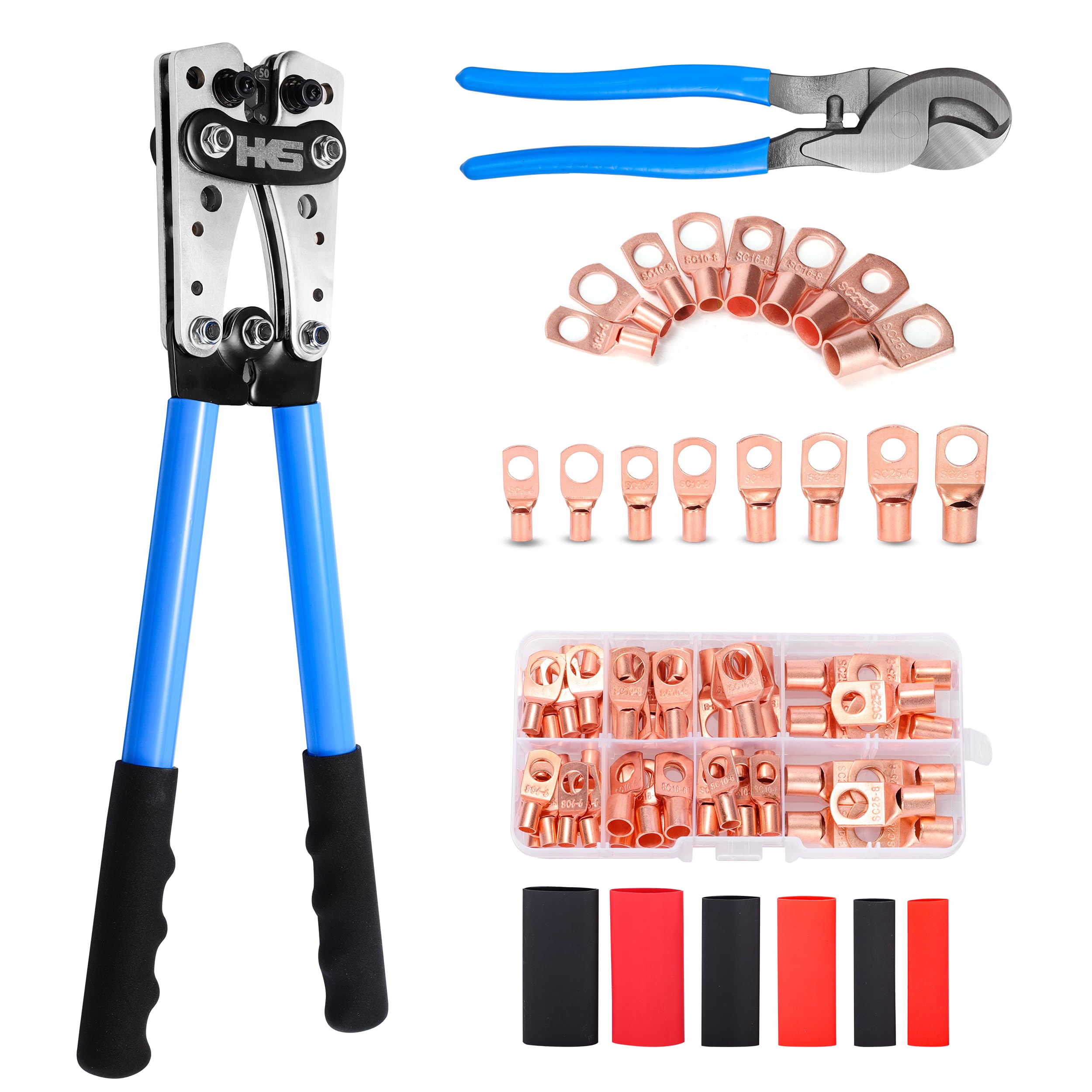 Foto 2 pulgar | Herramienta Para Prensar Terminales De Cables De Batería Hks Hx-50b 10-1 Awg Con Cortador - Venta Internacional.