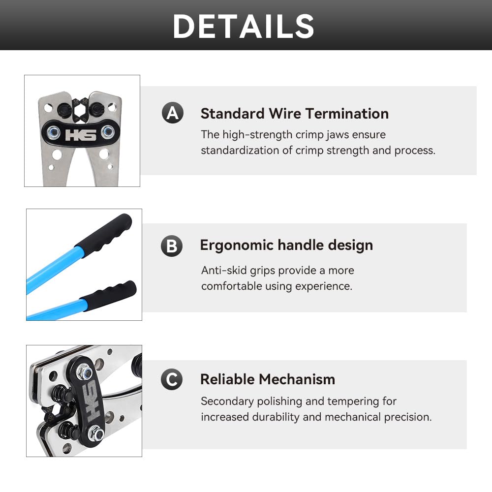 Foto 7 pulgar | Herramienta Para Prensar Terminales De Cables De Batería Hks Hx-50b 10-1 Awg Con Cortador - Venta Internacional.