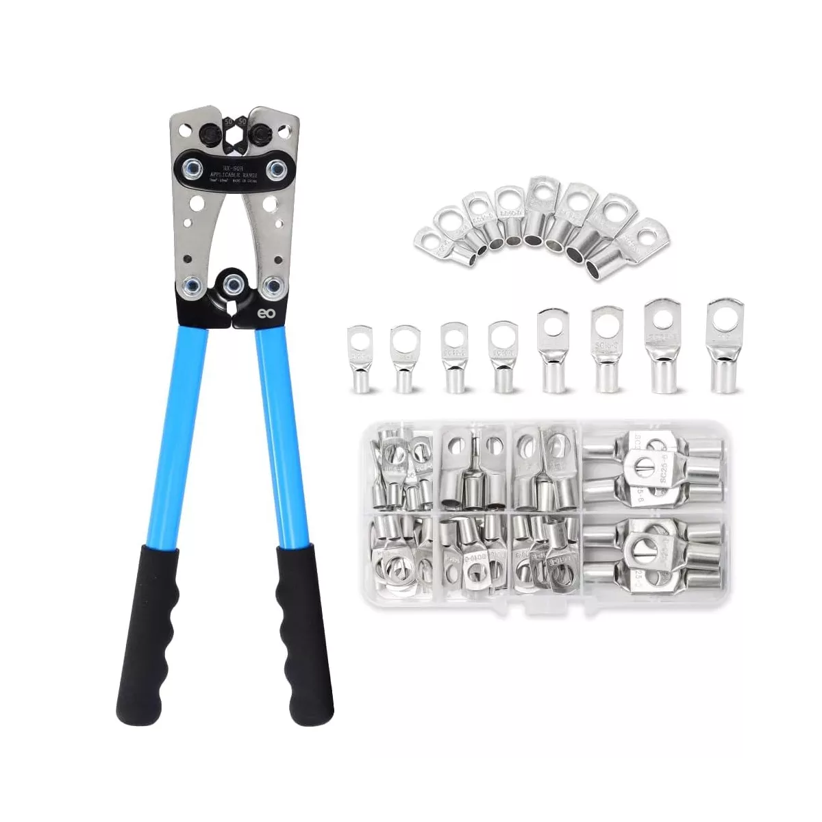 Foto 2 | Pinza Ponchadora Hexagonal Crimpadora Manual Con 60 Terminales Eo Safe Imports Esi-11815-1 Azul