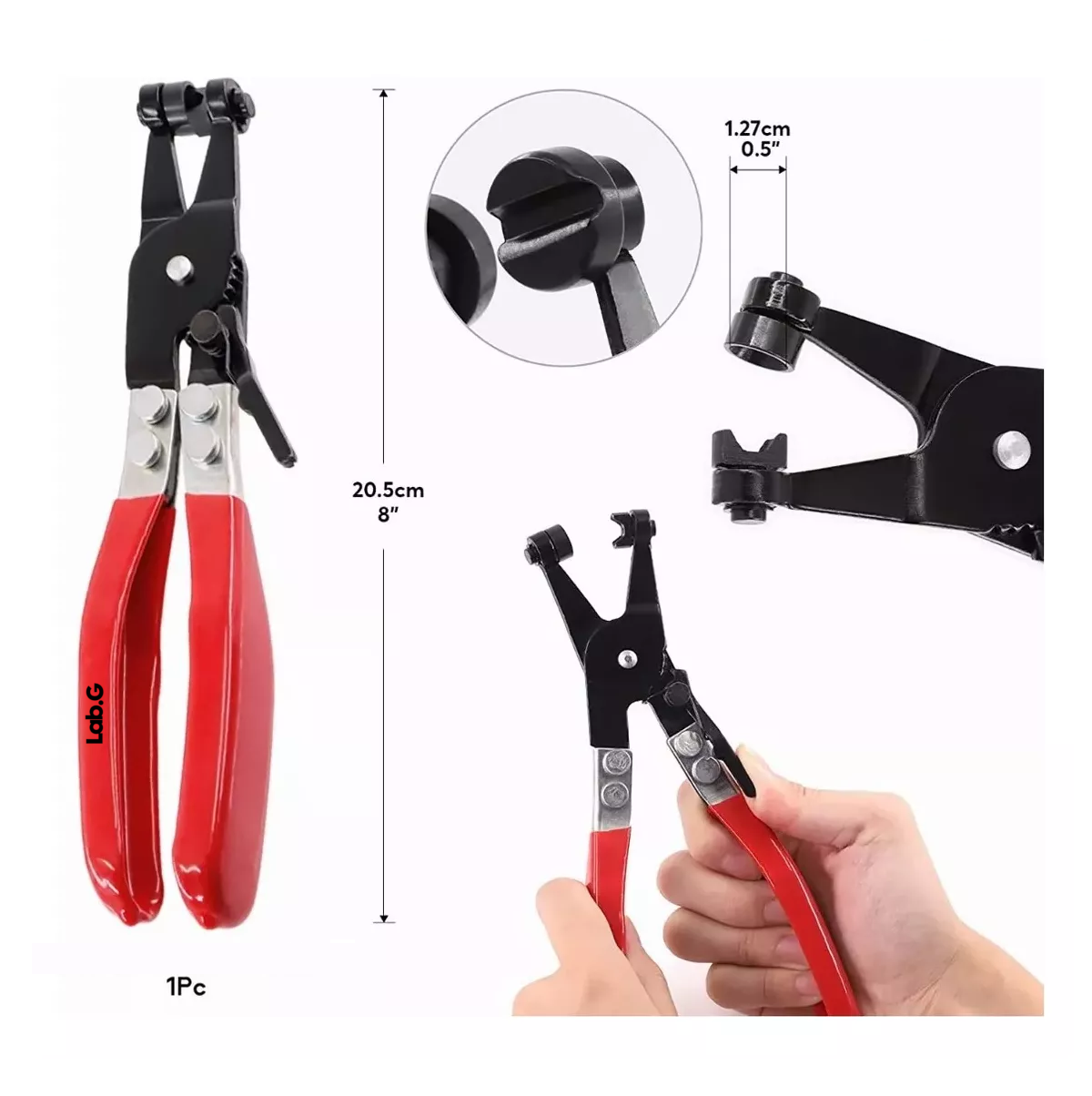 Foto 4 pulgar | Pinza Para Abrazadera De Manguera Lab.g 3 Piezas Rojo
